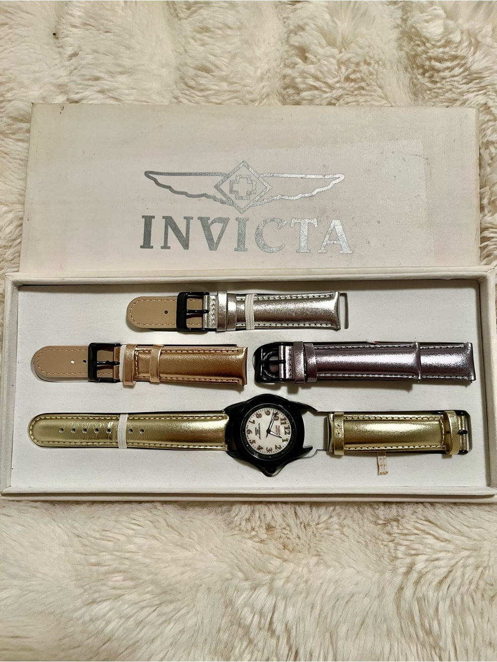 Invicta Women's Watch Set with Gold, Rose Gold, Silver and Champagne Straps
